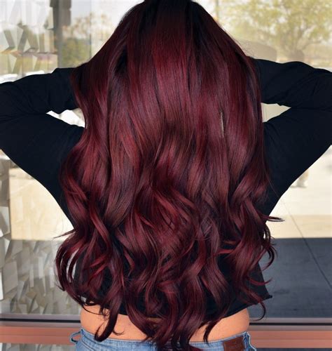 1 Cherry Cola Balayage For some women with naturally <b>dark</b> <b>hair</b>, blonde highlights might feel too bold, while lighter shades of brunette don't stand out enough. . Dark red hair color pinterest